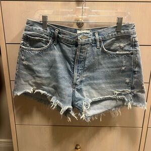 EUC Agolde Parker Blue Distressed Jean Shorts